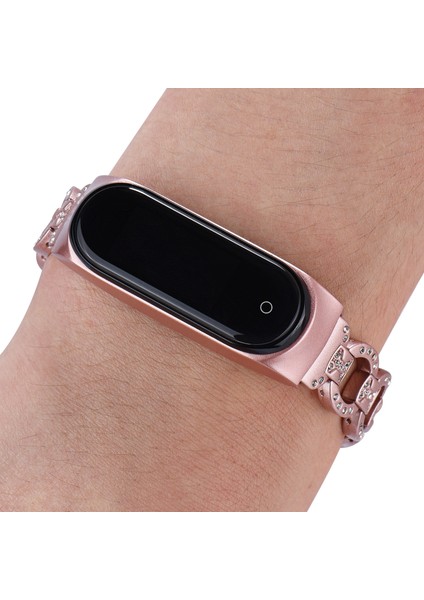puluz Xiaomi Mi Band 6 / 5 Için 8 - Şekilli Elmas Alaşımlı Kordonlu Saat Pembe (Yurt Dışından) indirimleri