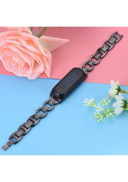 puluz Xiaomi Mi Band 6 / 5 Için 8 - Şekilli Elmas Alaşımlı Kordonlu Saat Siyah (Yurt Dışından) fırsatları