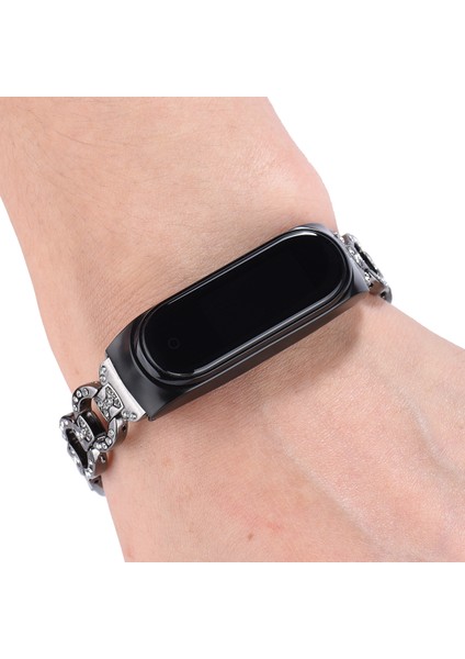 puluz Xiaomi Mi Band 6 / 5 Için 8 - Şekilli Elmas Alaşımlı Kordonlu Saat Siyah (Yurt Dışından) indirimleri