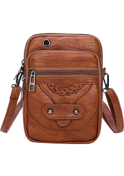 Kadın Crossbody Cep Telefonu Çantası Omuz Çantası Cep Telefonu Kartları Cüzdan Çanta Siyah (Yurt Dışından)