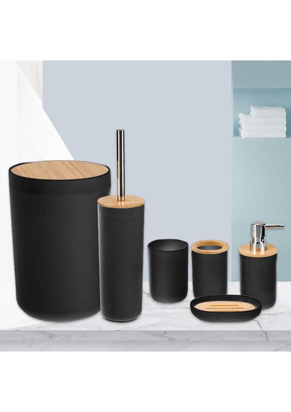 6 Adet Banyo Aksesuar Seti Sabun Dağıtıcı Losyon Şişesi Tezgah Yurt Için Beyaz (Yurt Dışından)