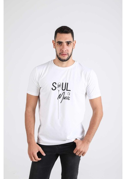 Özel Tasarım Erkek Tişört Müzik Konsepti Baskıl Soul Of Musıc