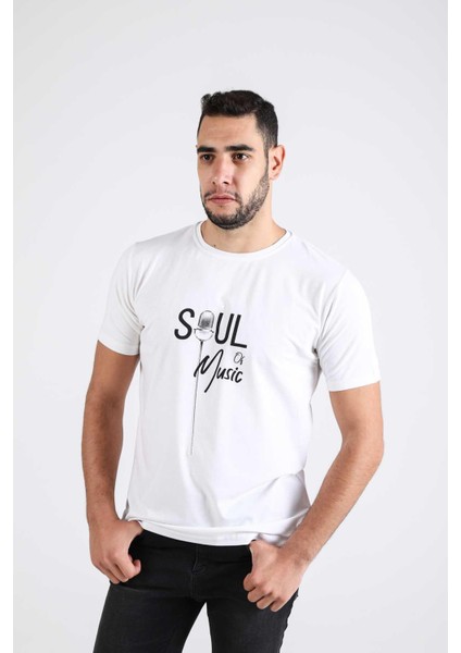Özel Tasarım Erkek Tişört Müzik Konsepti Baskıl Soul Of Musıc modelleri