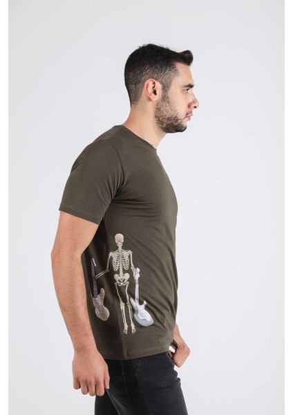 Özel Tasarım Erkek Tişört Müzik Konsepti Baskılı Rocker Skeleton modelleri