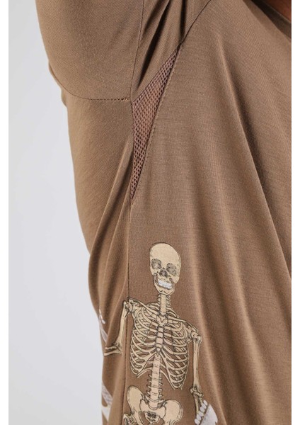 Özel Tasarım Erkek Tişört Müzik Konsepti Baskılı Rocker Skeleton fırsatları