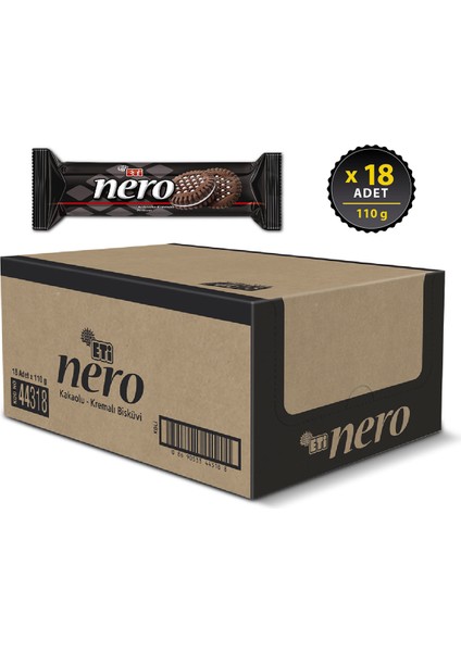 Nero Kakaolu Bisküvi 110 g x 18 Adet