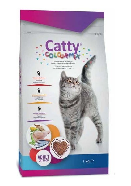 Color Mix Renkli Yetişkin Kedi Maması 1 kg