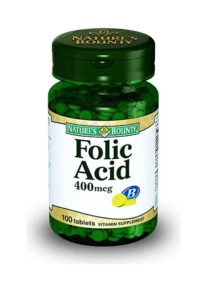 Nature's Bounty Folic Acid 400 Mcg 100 Tablet