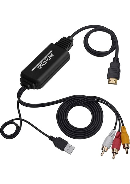 3rca Cvbs HDMI Rca Kablo Adaptörü HDMI Rca Dönüştürücü Pc Dizüstü DVD Tipi Tip A (Yurt Dışından)