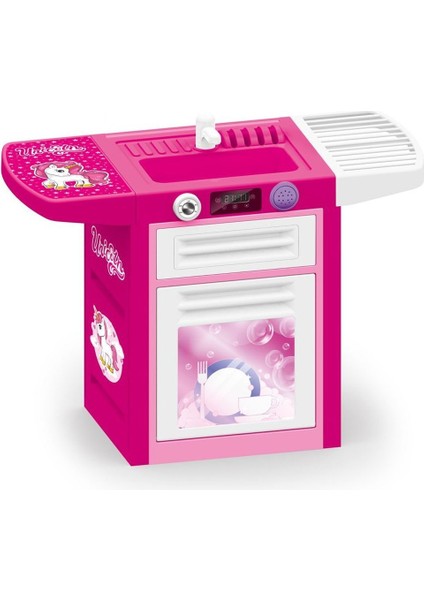 2541 Unicorn Sesli Pembe Lavabolu Bulaşık Makinesi (Üretilmiyor)