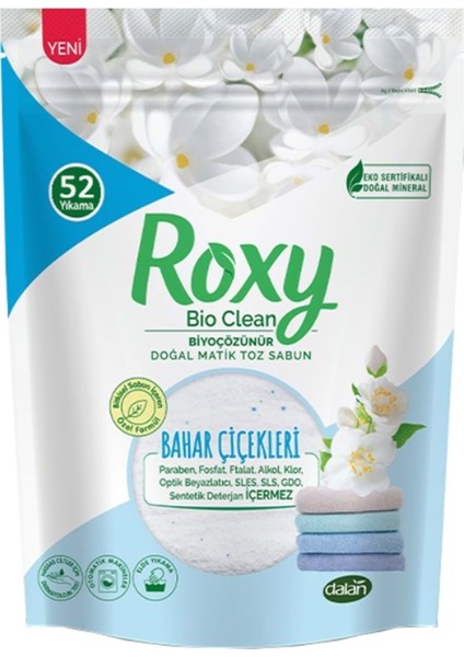 Roxy Bio Clean Matik Sabun Tozu 1.6kg Bahar Çiçekleri (52 Yıkama)