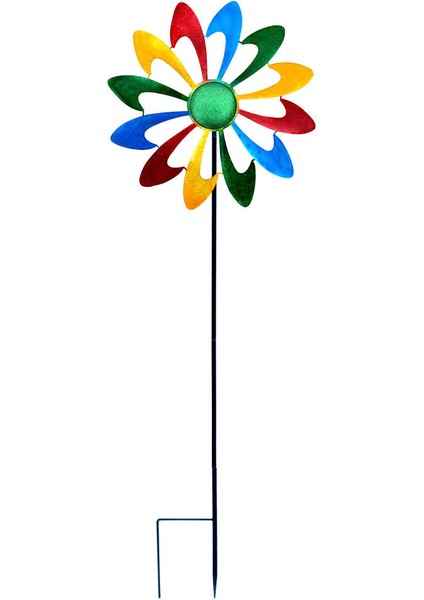 Metal Demir Renkli Gökkuşağı Fırıldak Rüzgar Spinner Bahçe Dekorasyon (Yurt Dışından)