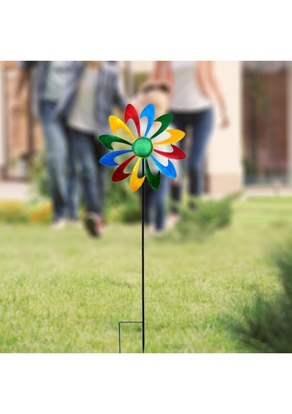 Metal Demir Renkli Gökkuşağı Fırıldak Rüzgar Spinner Bahçe Dekorasyon (Yurt Dışından) fırsatları