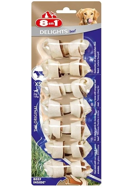 8 In 1 Delights Bones Biftekli Ağız Bakım Kemiği Xs Boy 7´li 84 gr