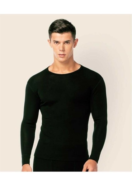 Erkek Termal Siyah Uzun Kollu Üst Fanila Atlet