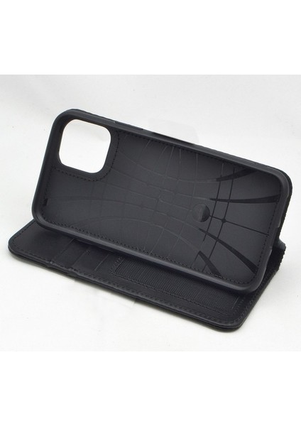 iPhone 11 Pro Kılıf Cüzdan Hakiki Eskitme Mıknatıslı Standlı El Yapımı Siyah