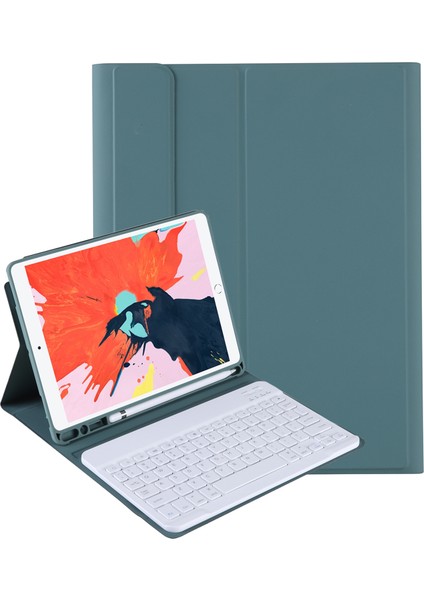 T098B iPad Air Için Bluetooth Klavye Kılıfı 4 10.9 Inç (2020) Koyu Yeşil (Yurt Dışından)