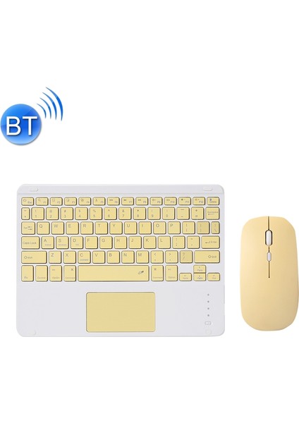 871 Taşınabilir Kablosuz Bluetooth Klavye + Fare Seti Sarı + Fare (Yurt Dışından)
