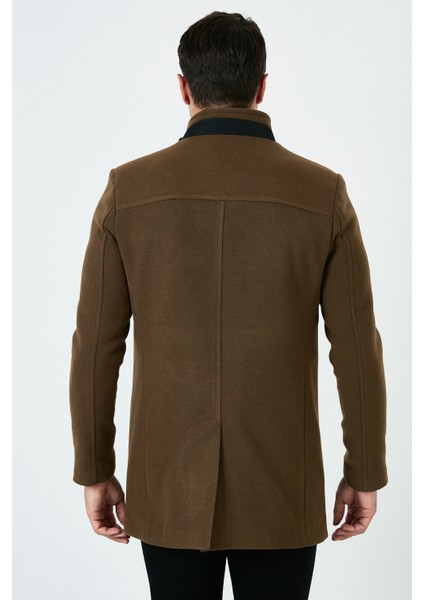 Slim Fit Pamuklu Kaşe Kaban Erkek Kaban 5840099