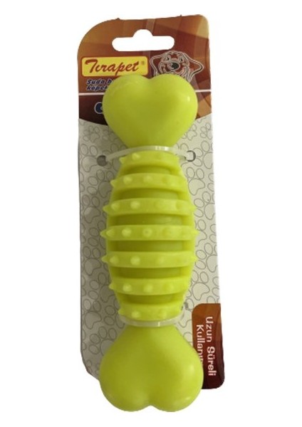 Petpretty Plastik Halter Kemik Dikenli Küçük Köpek Oyuncağı Sarı