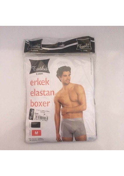 Erkek Elastan Likralı Boxer 3' Lü