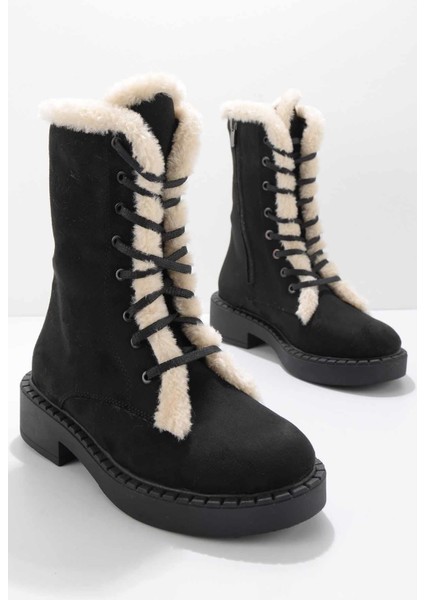 Siyah Bej Süet Kadın Bot & Bootie K02534500002