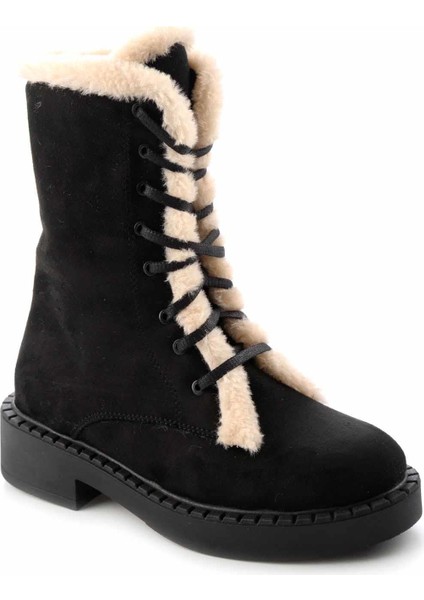Siyah Bej Süet Kadın Bot & Bootie K02534500002