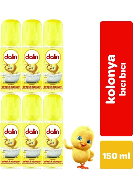 Bebek Kolonyası 150ML (Bıcı Bıcı Kokusu) Klasik 6 Lı Set