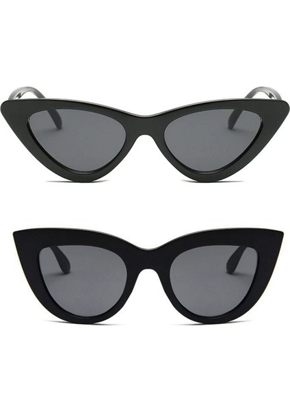 2'li Cat Eye Retro Güneş Gözlüğü (Siyah) - Cat Eye Oval Güneş Gözlüğü (Siyah) fiyatları