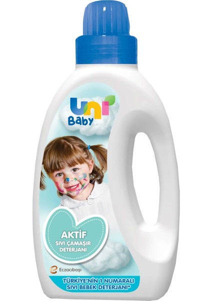 Uni Baby Sıvı Çamaşır Deterjanı 1500ML Aktif+Yumuşatıcı 1500ML Hassas/hipoalerjenik Karma -4 Lü Set