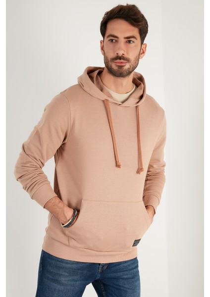 Pamuklu Kapüşonlu Kanguru Cepli Sweat Erkek Sweat 5905240