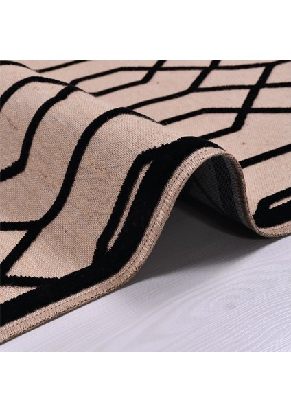 Russell Siyah Antrasit 160 x 230 Geometrik Akrilik Pamuk Kilim Dekoratif Halı fırsatları