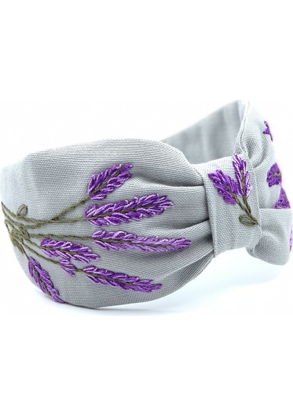 Lavanta Nakışlı Gri Taç