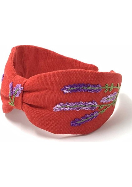 Lavanta Nakışlı Dar Kalıp Kırmızı Taç