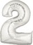Şekilli Supershape Silver Rakam Folyo Balon 2 Numara 1