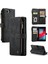 Apple iPhone 6 Plus / 6s Plus / 7 Plus / 8 Plus Için Vintage Pu Deri Çok Fonksiyonlu Flip Cüzdan Fermuar Kılıf Kart Yuvaları Standı Kapağı Siyah (Yurt Dışından) 1