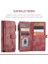Apple iPhone 6 Plus / 6s Plus / 7 Plus / 8 Plus Için Vintage Pu Deri Çok Fonksiyonlu Flip Cüzdan Fermuar Kılıf Kart Yuvaları Standı Kapağı Kırmızı (Yurt Dışından) 2