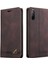 Sony Xperia 10 Iı Için Premium Vintage Pu Deri Kılıf Mat Cüzdan Çevirme Standı Kapağı Kahverengi (Yurt Dışından) 1