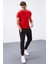 Tommylife Siyah Erkek Fermuar Cepli Dar Kalıp Jogger Eşofman ALT-84343 3