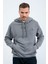 Tommy Life Gri Melanj Kanguru Cep Kapüşonlu Rahat Form Erkek Sweatshirt - 88013 3