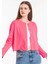 Sedef Düğmeli Pembe Basic Hırka 1