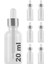 20 cc Şeffaf Damlalık Metal Gümüş Sızdırmaz Kapaklı 20 ml Dropper Cam Serum Şişesi 6 Adet 1