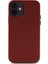 Apple iPhone 12 Kılıf Kadife İç Yüzey Deri Görünüm Özel Tasarım Kajsa Woven Kapak Bordo 1