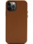 Apple iPhone 12 Pro Max Kılıf Kadife İç Yüzey Deri Görünüm Özel Tasarım Kajsa Litchi Kapak Kahverengi 1