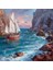 Canvas Yelkenli Kıyıda Sayılarla Boyama Seti Rulo 70 x 90 cm 1