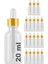 20 cc Şeffaf Damlalık Metal Gold Sızdırmaz Kapaklı 20 ml Dropper Cam Serum Şişesi 18 Adet 1