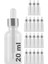 20 cc Şeffaf Damlalık Metal Gümüş Sızdırmaz Kapaklı 20 ml Dropper Cam Serum Şişesi 18 Adet 1