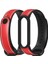 Xiaomi Mi Band 5 / 6 Için Tpu + Deri Kordonlu Saat Kırmızı + Siyah (Yurt Dışından) 1