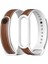 Xiaomi Mi Band 5 / 6 Için Tpu + Deri Kordonlu Saat Kahverengi + Beyaz (Yurt Dışından) 1