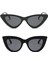 2'li Cat Eye Retro Güneş Gözlüğü (Siyah) - Cat Eye Oval Güneş Gözlüğü (Siyah) 2